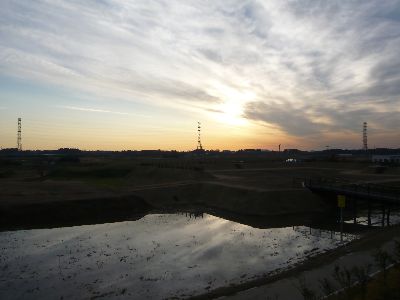 小田城跡の落陽